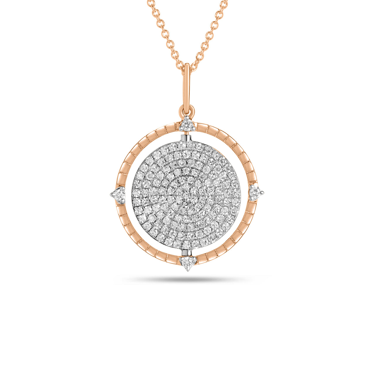 Diamond Flip Medallion Necklace