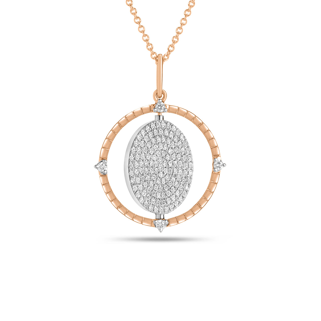Diamond Flip Medallion Necklace