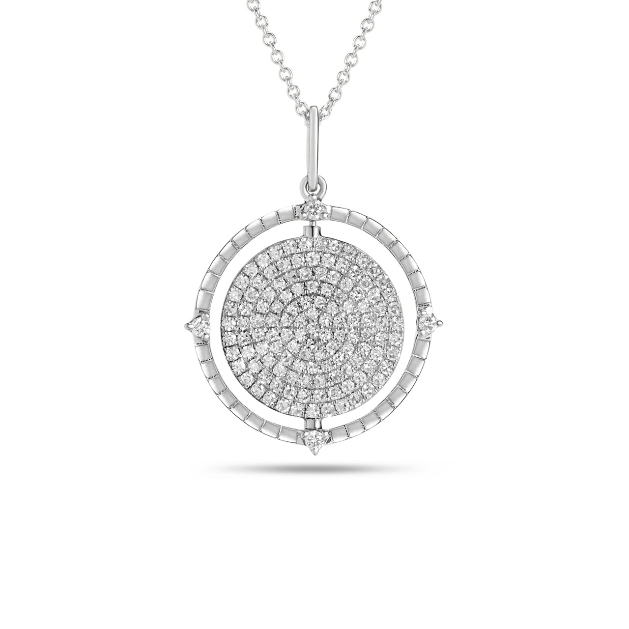 Diamond Flip Medallion Necklace