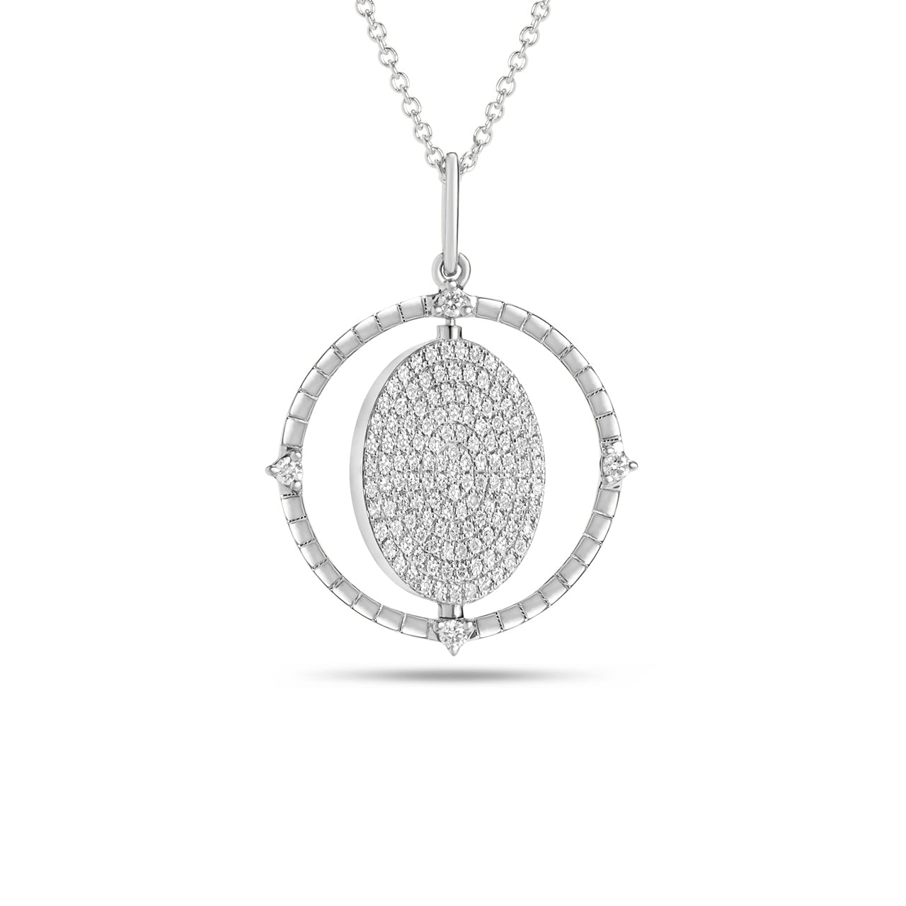 Diamond Flip Medallion Necklace