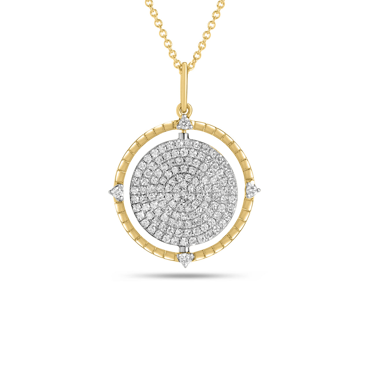 Diamond Flip Medallion Necklace