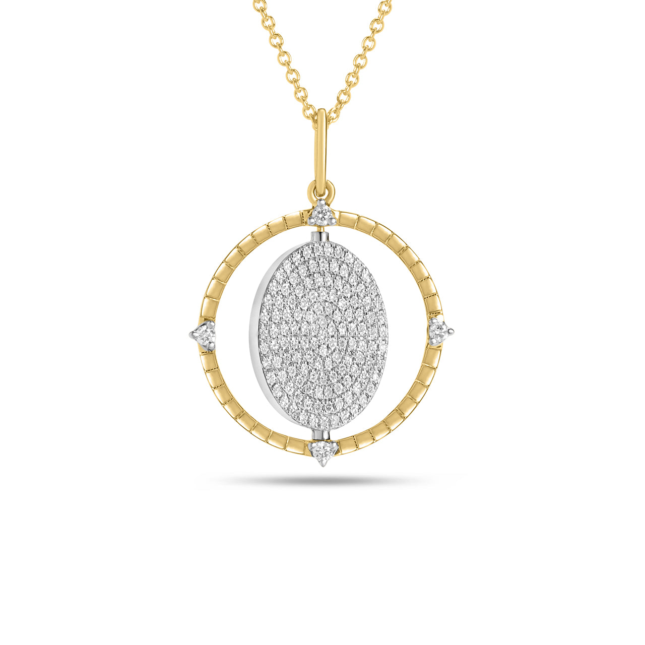 Diamond Flip Medallion Necklace