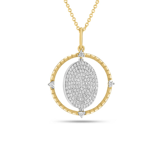 Diamond Flip Medallion Necklace