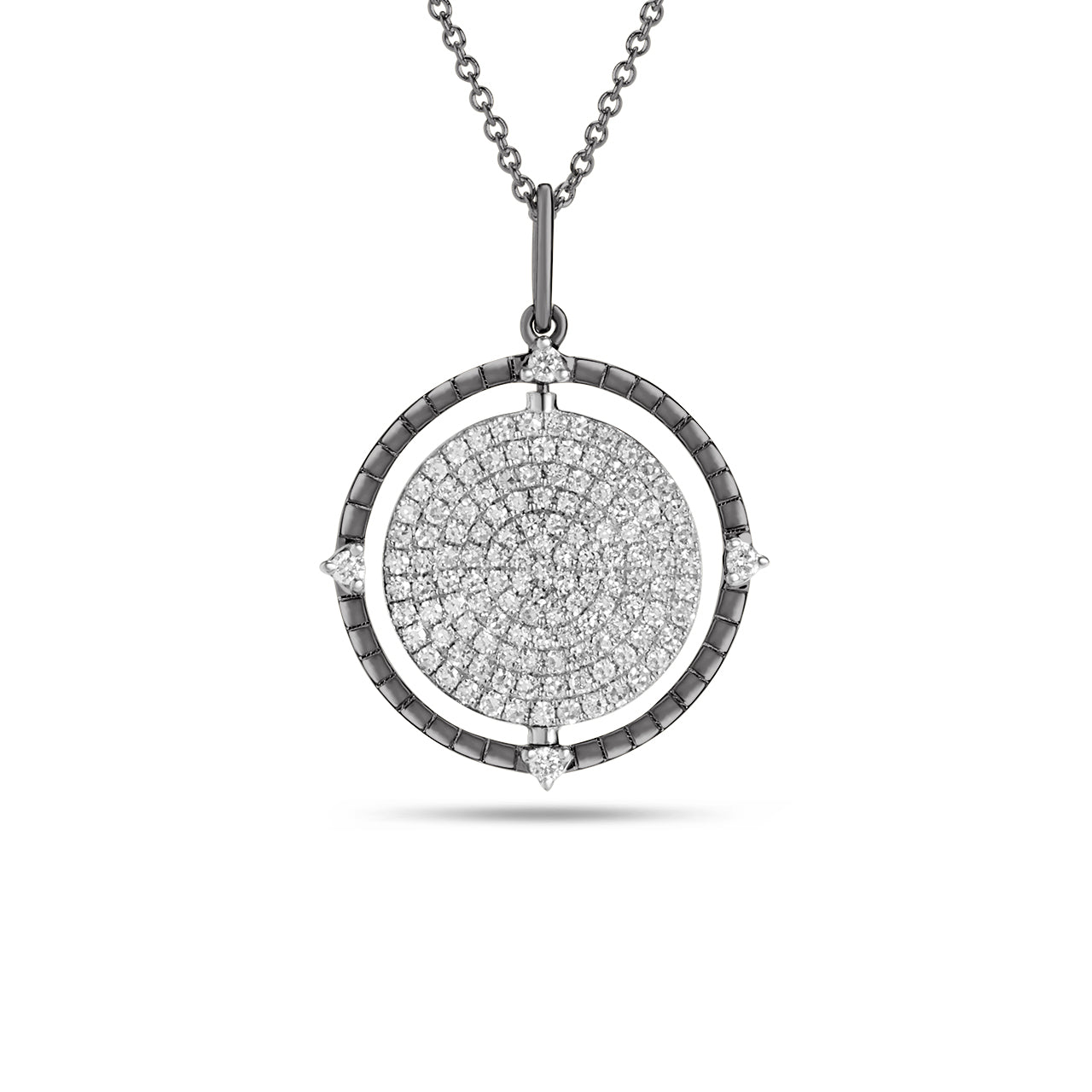 Diamond Flip Medallion Necklace