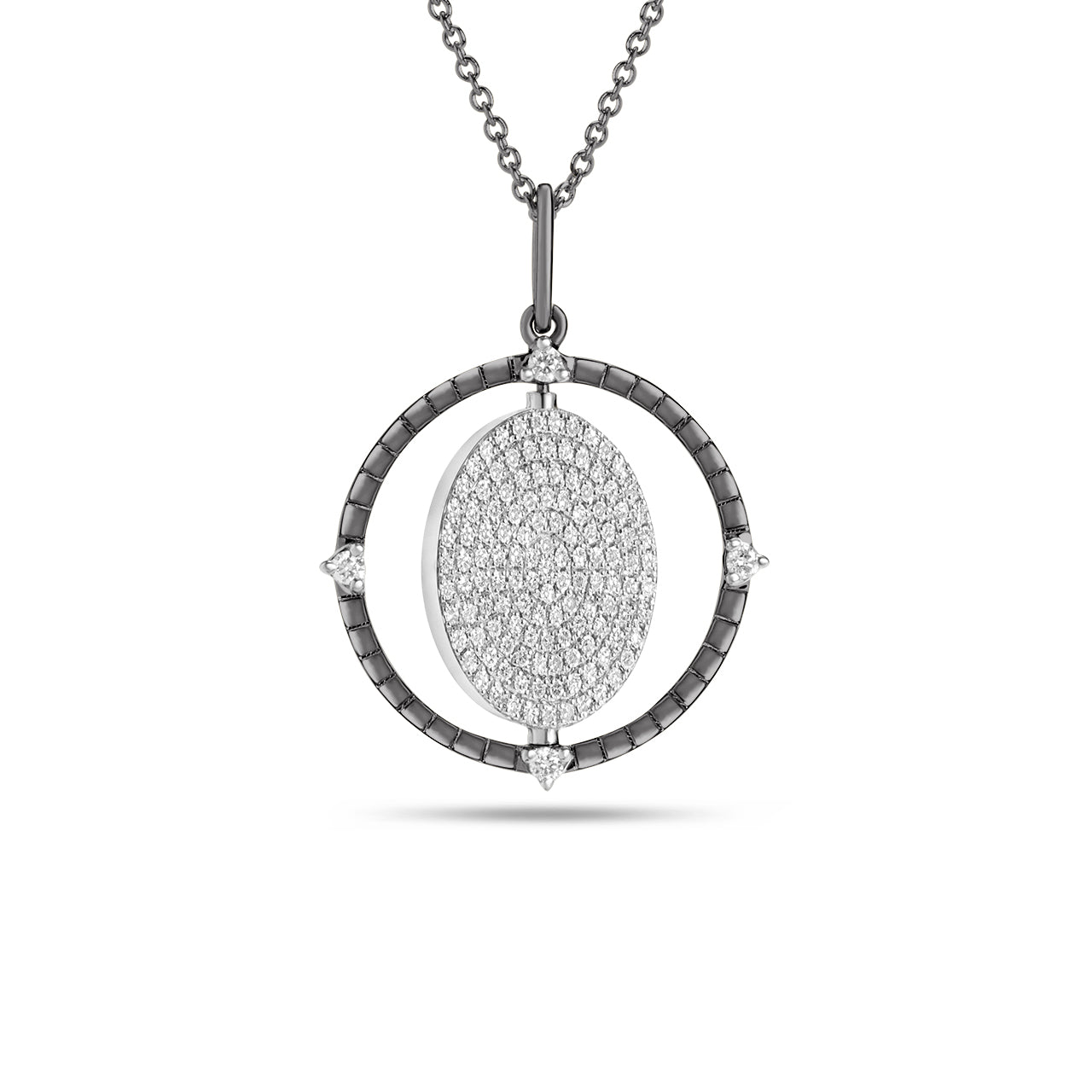 Diamond Flip Medallion Necklace
