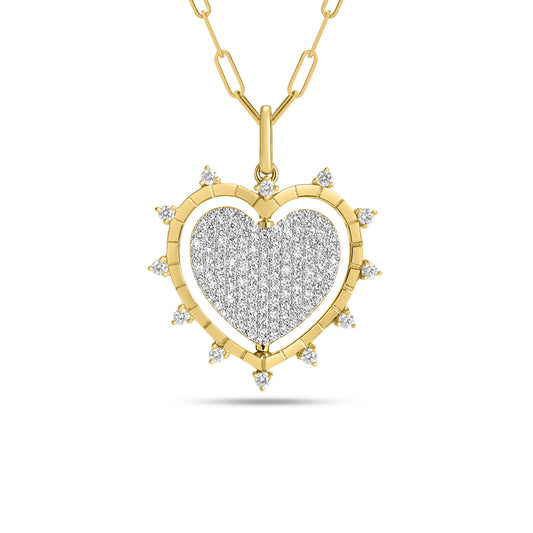 Diamond Heart Flip Medallion Necklace
