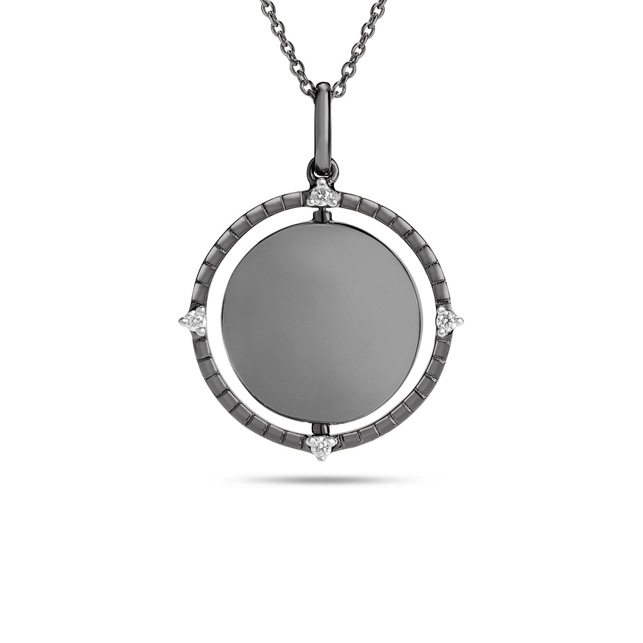 Sapphire & Diamond Scatter Flip Medallion Necklace