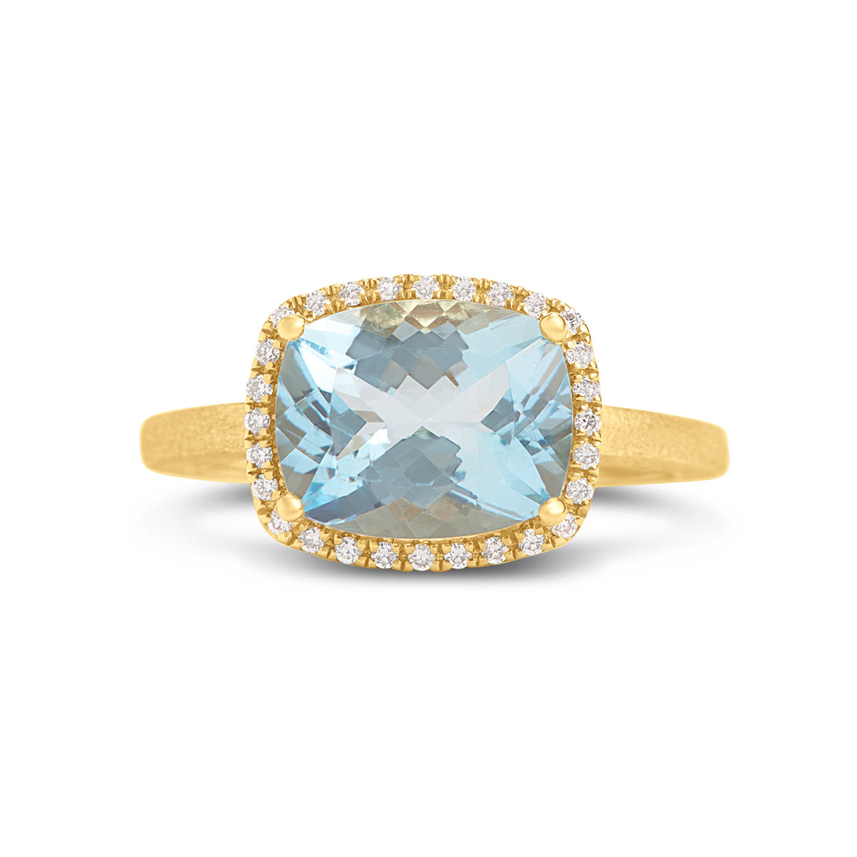 Cushion Aquamarine & Diamond Ring