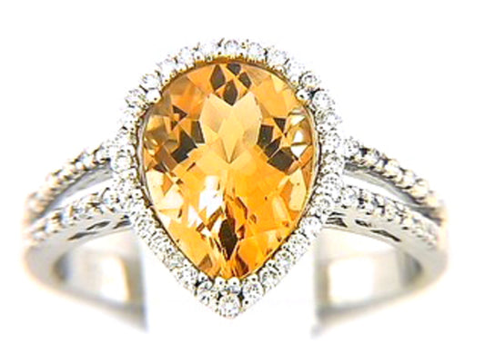 CHB CITRINE & DIAMOND RING