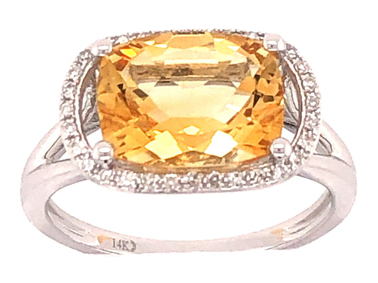 Citrine Diamond Ring