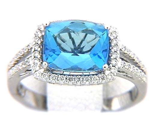 CHB BLUE TOPAZ & DIAMOND RING