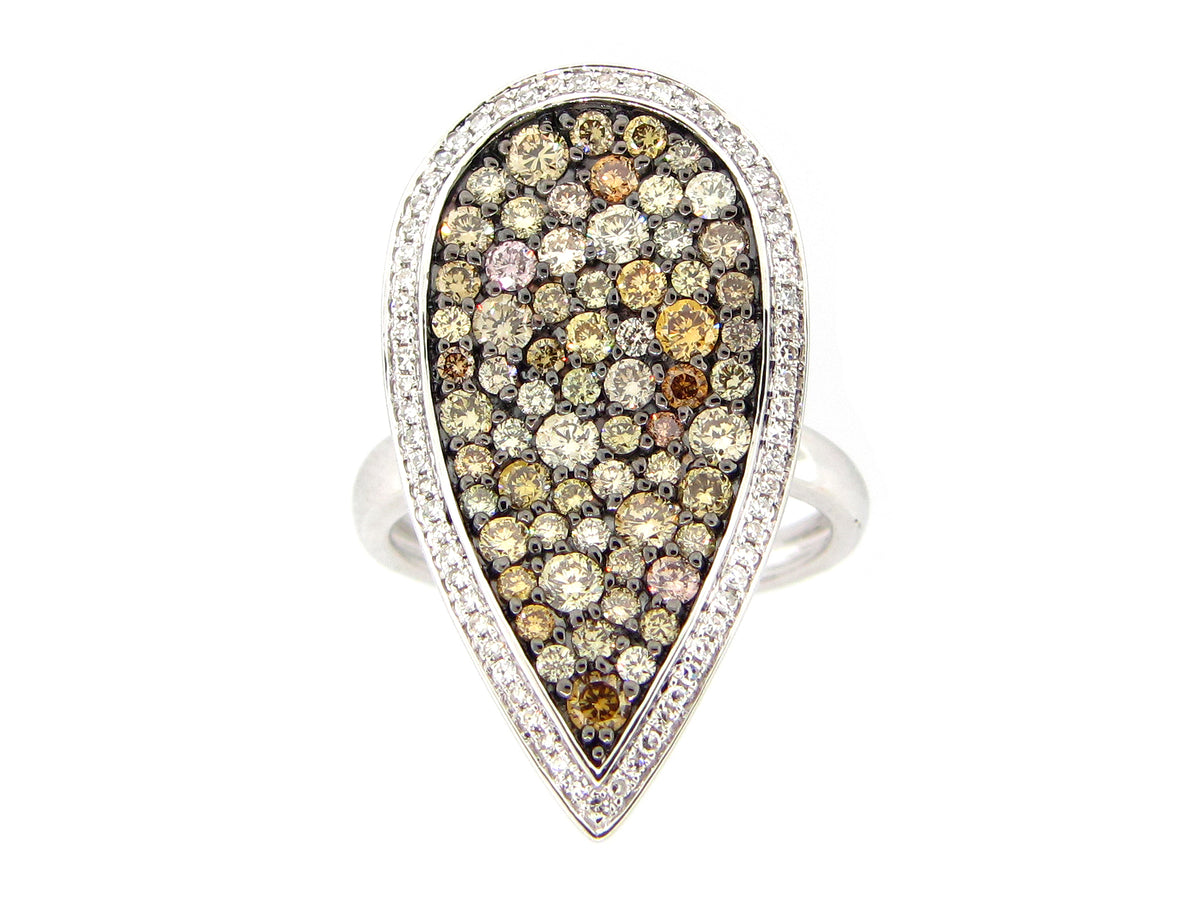 FANCY COLOR DIAMOND RING, 14KW (N)