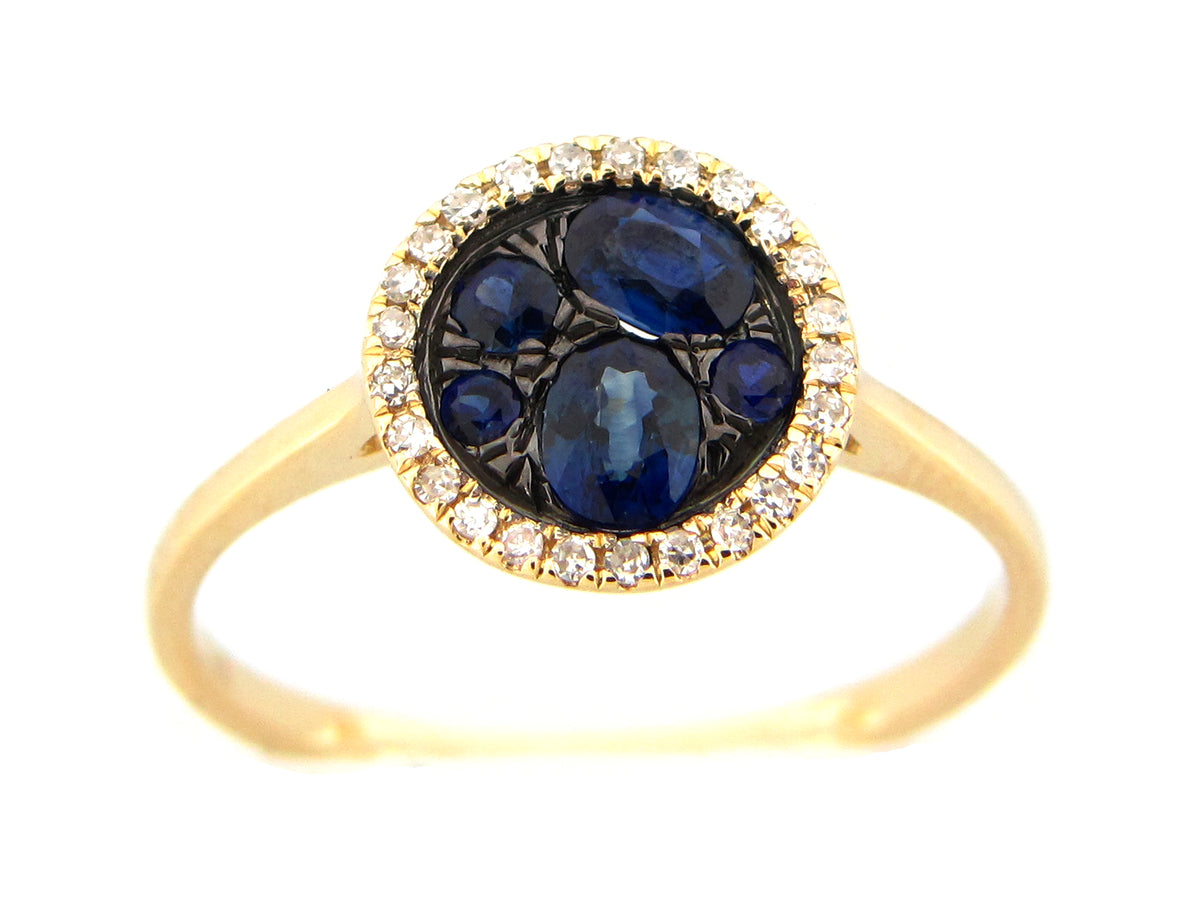 SAPPHIRE & DIAMOND ROUND RING