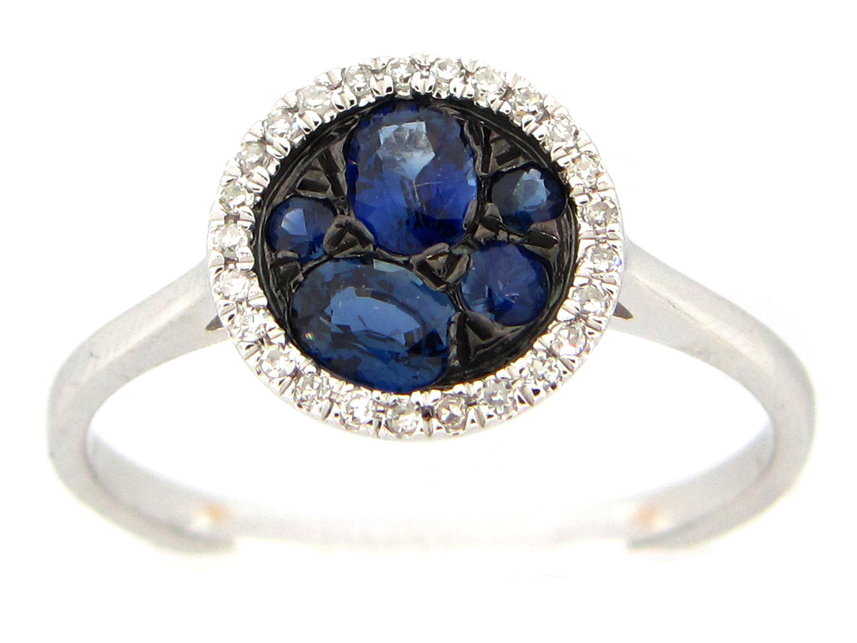 SAPPHIRE & DIAMOND ROUND RING