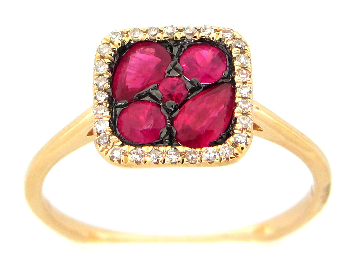 RUBY & DIAMOND CUSHION  RING