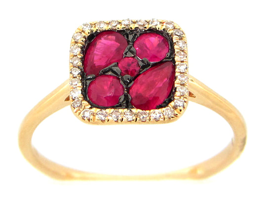 RUBY & DIAMOND CUSHION  RING