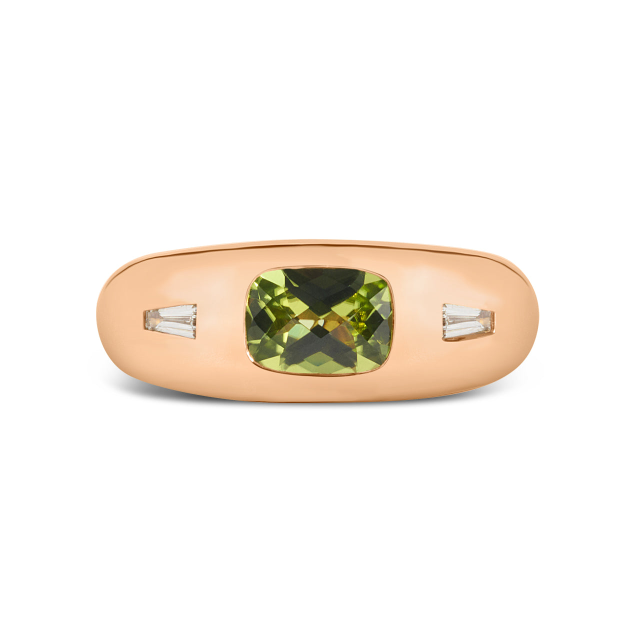Peridot & Diamond Gypsy Ring