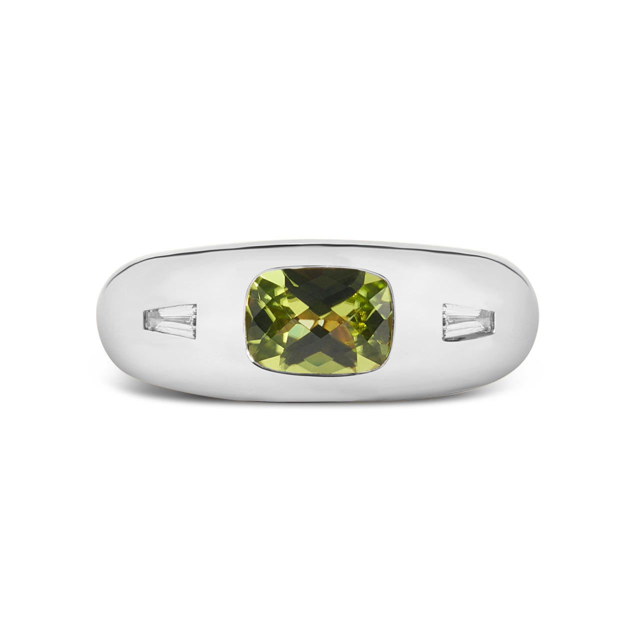 Peridot & Diamond Gypsy Ring