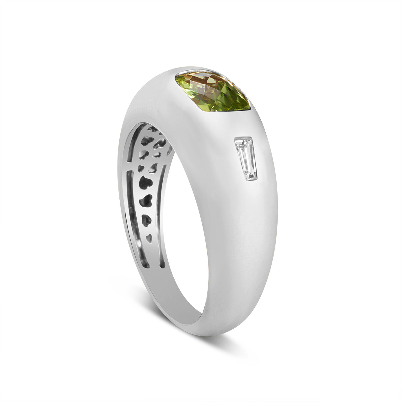Peridot & Diamond Gypsy Ring