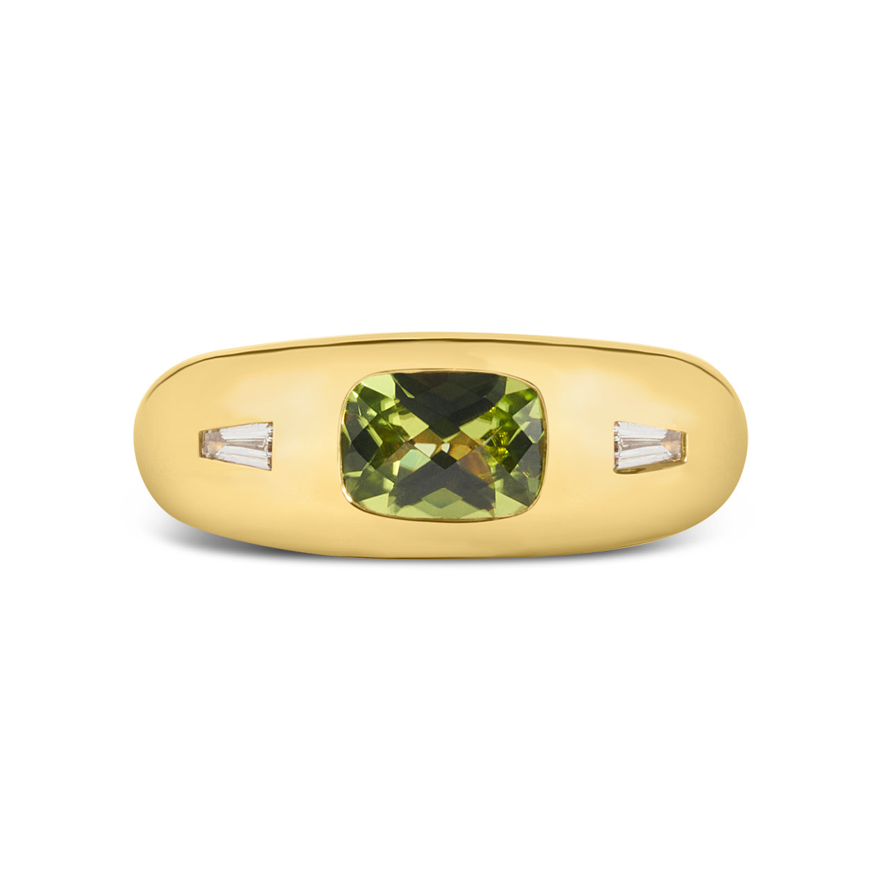 Peridot & Diamond Gypsy Ring
