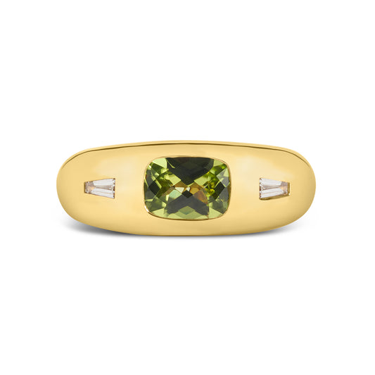 Peridot & Diamond Gypsy Ring