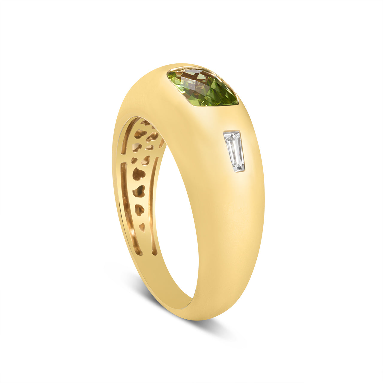 Peridot & Diamond Gypsy Ring