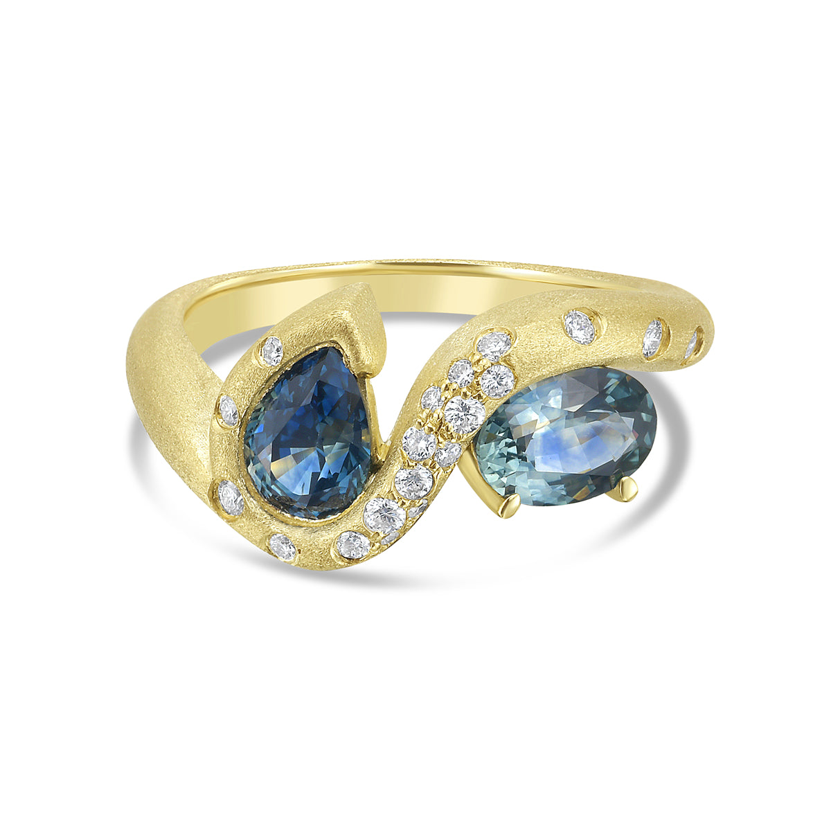 Montana Sapphire & Diamond Confetti Toi et Moi Ring