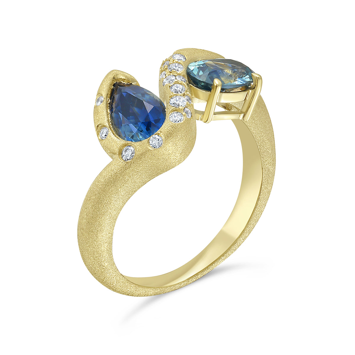 Montana Sapphire & Diamond Confetti Toi et Moi Ring