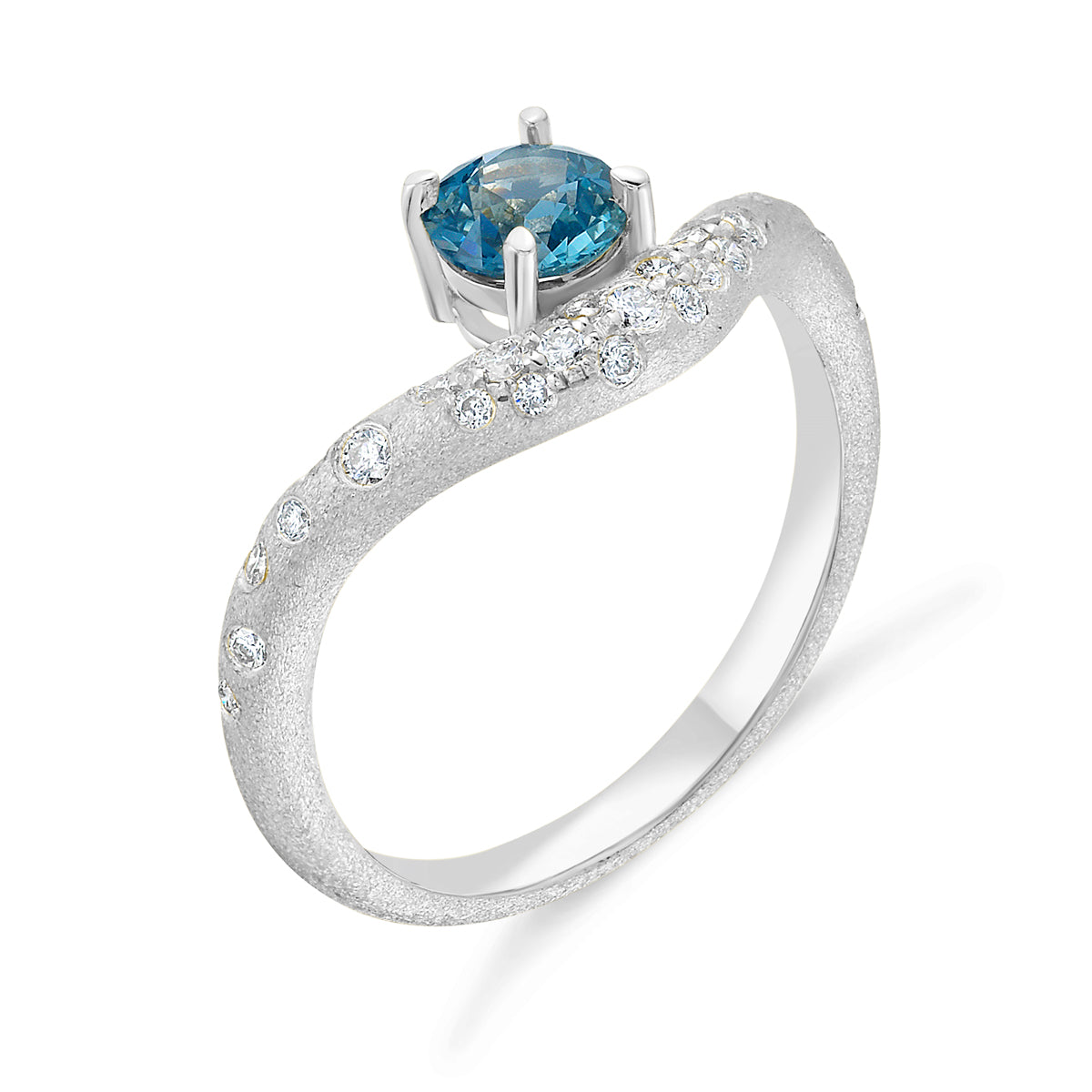Montana Sapphire & Diamond Confetti Off Set Ring