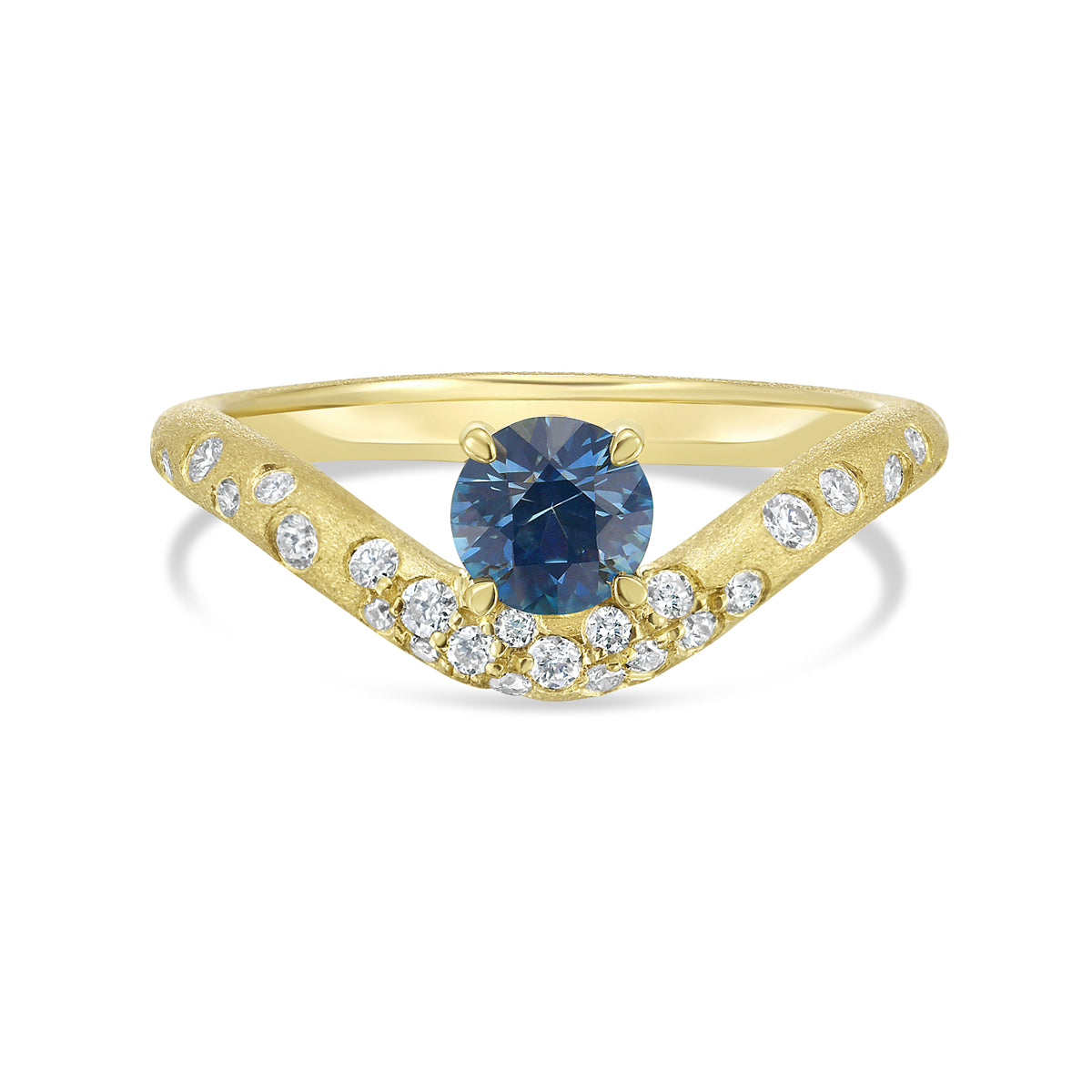Montana Sapphire & Diamond Confetti Off Set Ring
