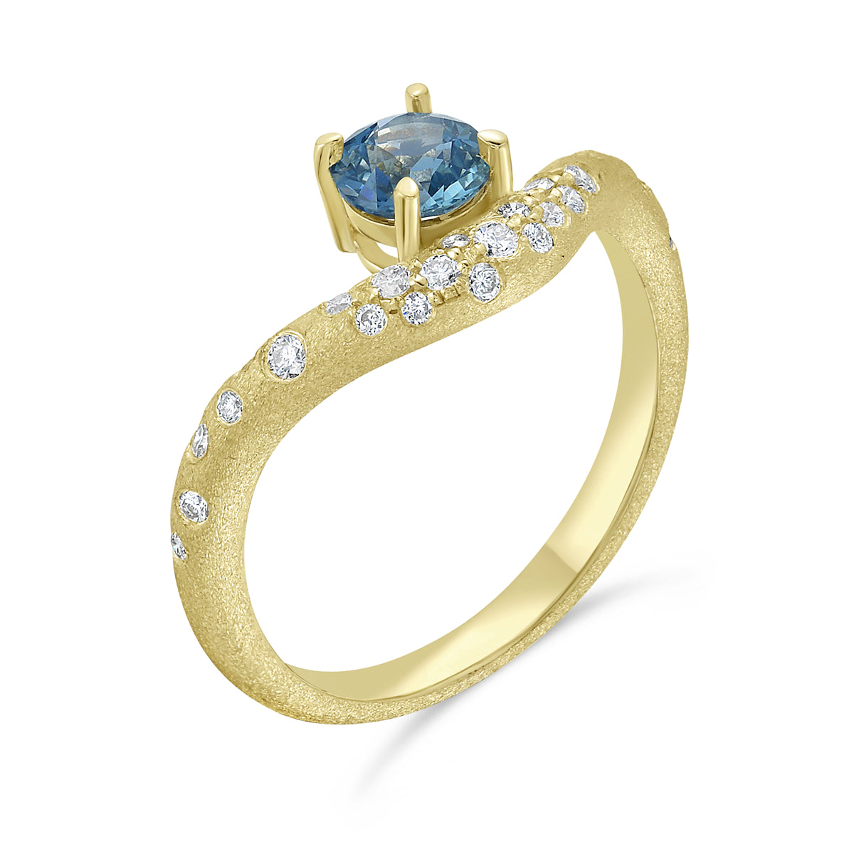 Montana Sapphire & Diamond Confetti Off Set Ring