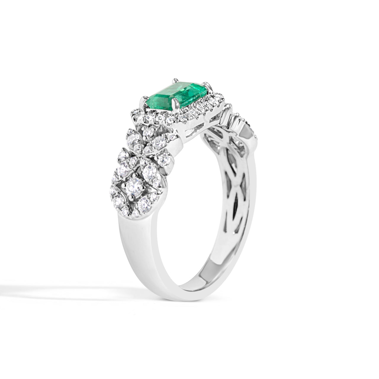 Emerald & Diamond Floret Ring