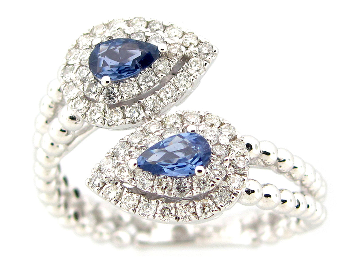 SAPPHIRE & DIAMOND RING, 14KW (H), C=0.37