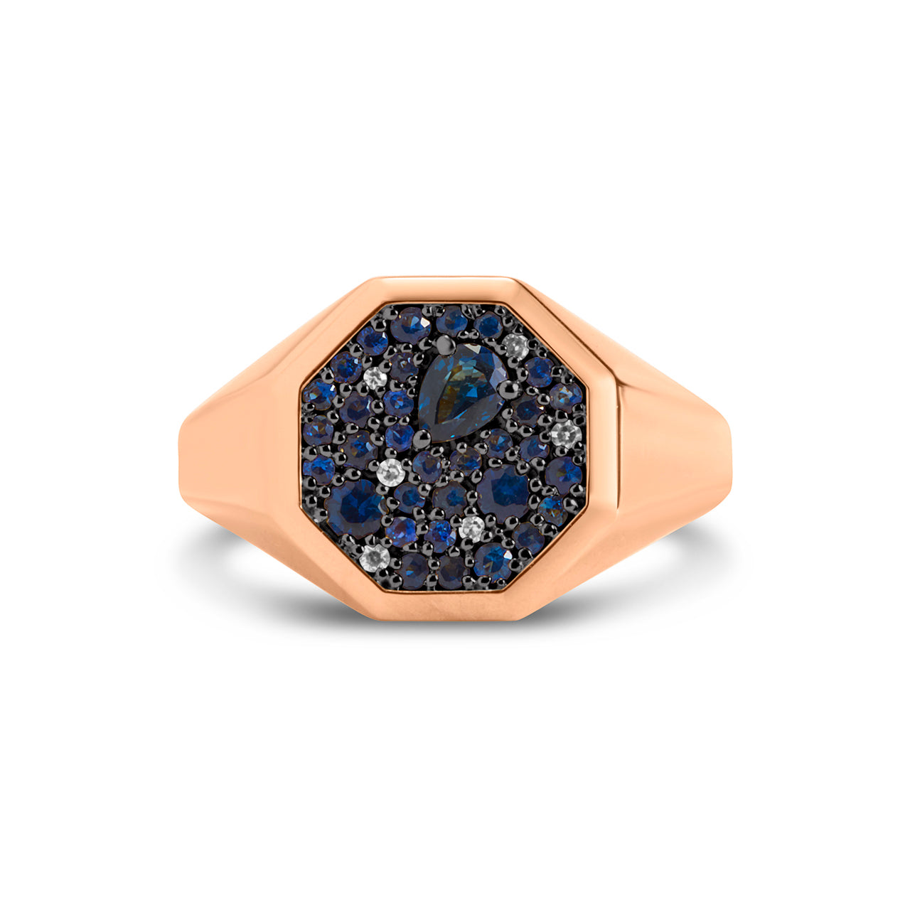 Sapphire & Diamond Octagon Ring