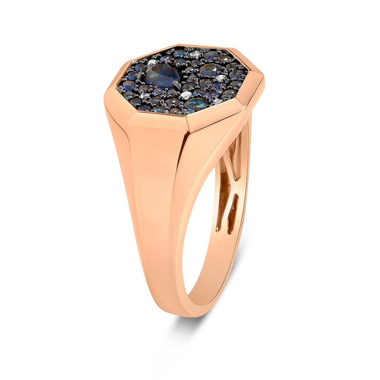 Sapphire & Diamond Octagon Ring