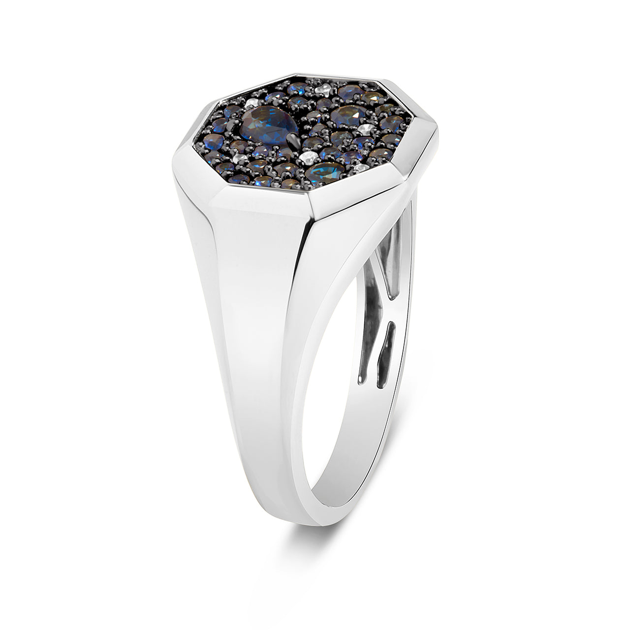 Sapphire & Diamond Octagon Ring