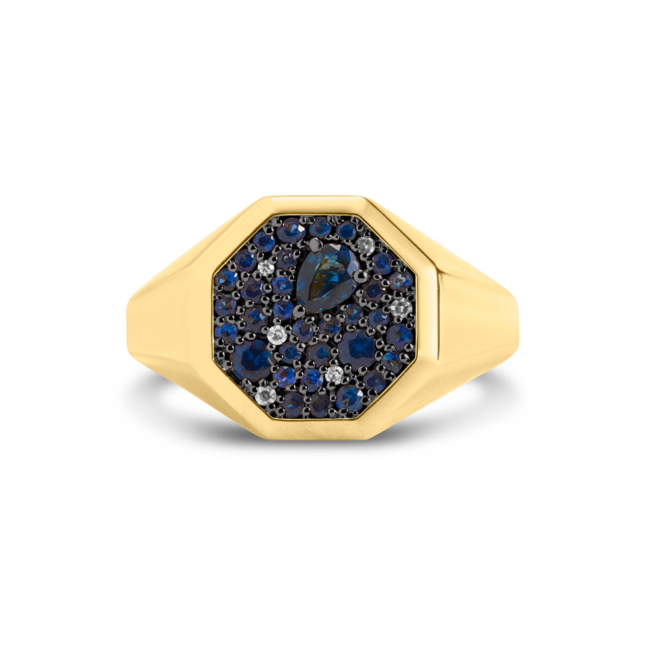 Sapphire & Diamond Octagon Ring