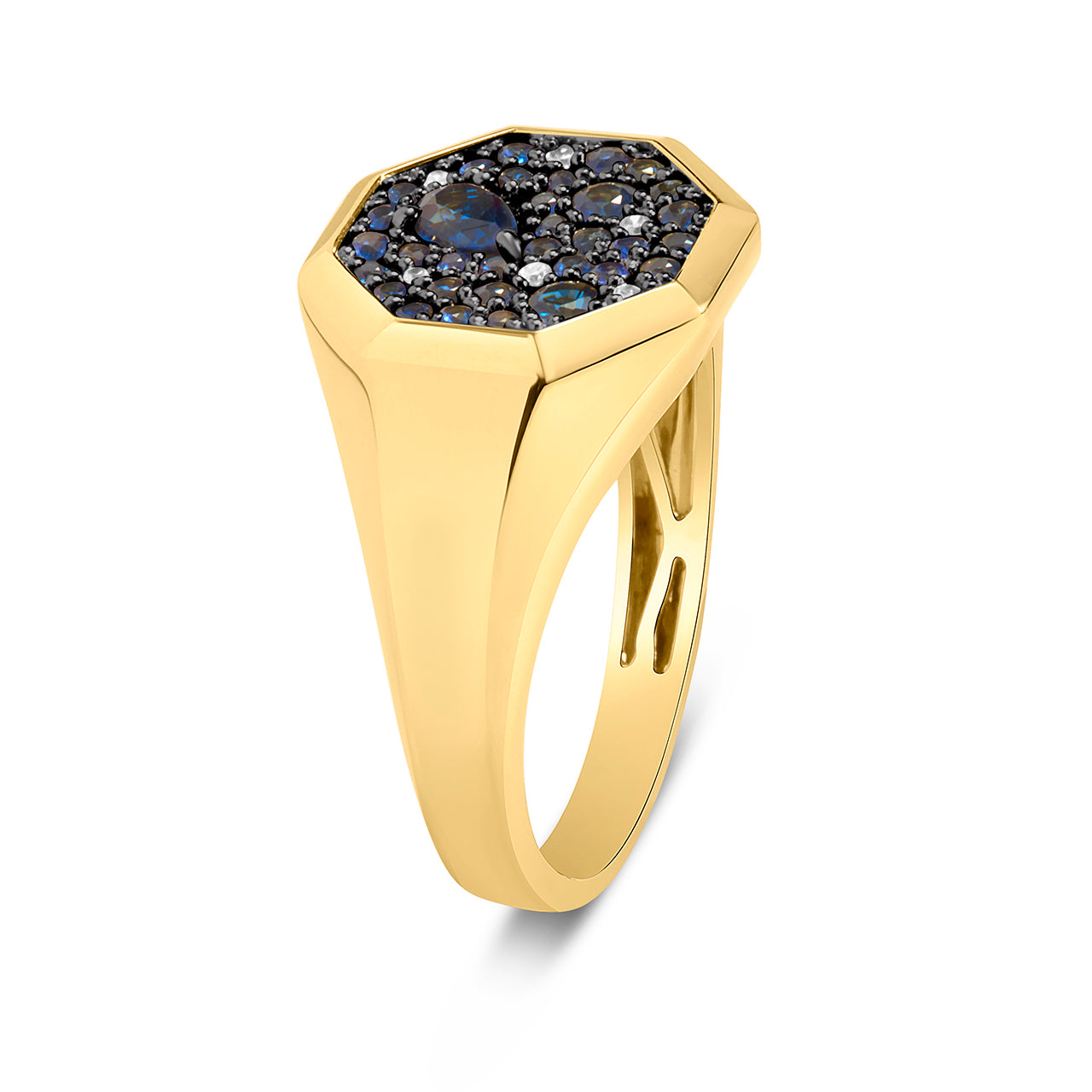 Sapphire & Diamond Octagon Ring