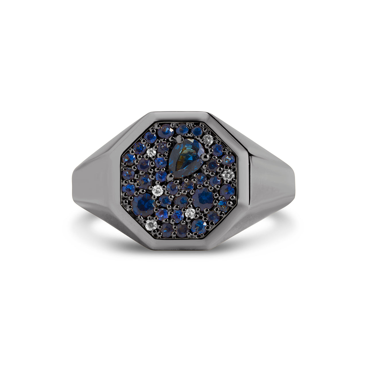 Sapphire & Diamond Octagon Ring