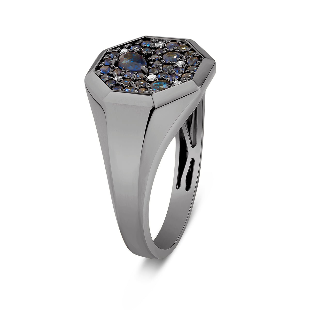 Sapphire & Diamond Octagon Ring
