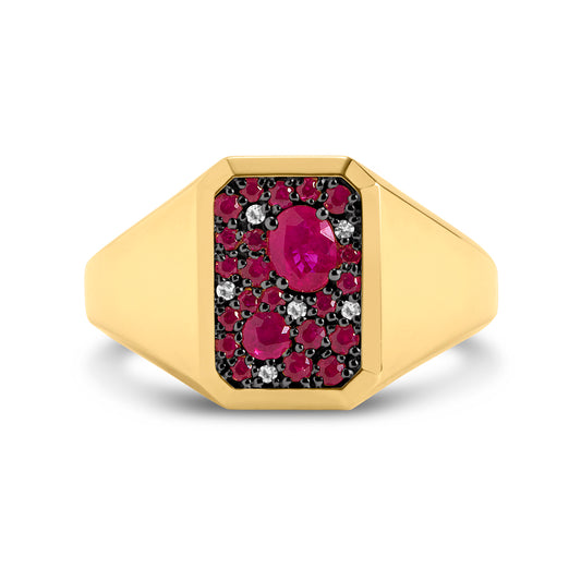 Ruby & Diamond Rectangle Ring