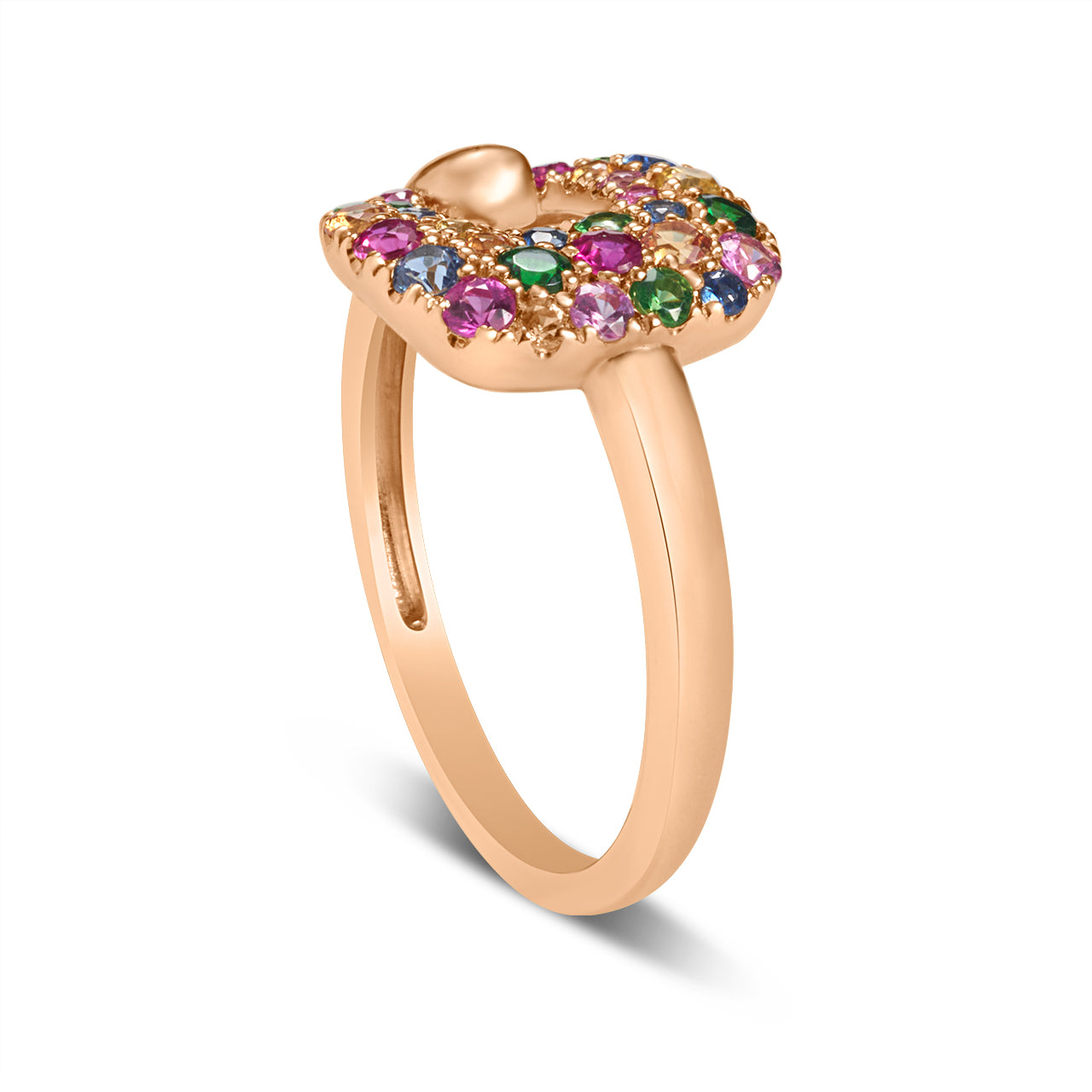 Rainbow Sapphire Cushion Ring