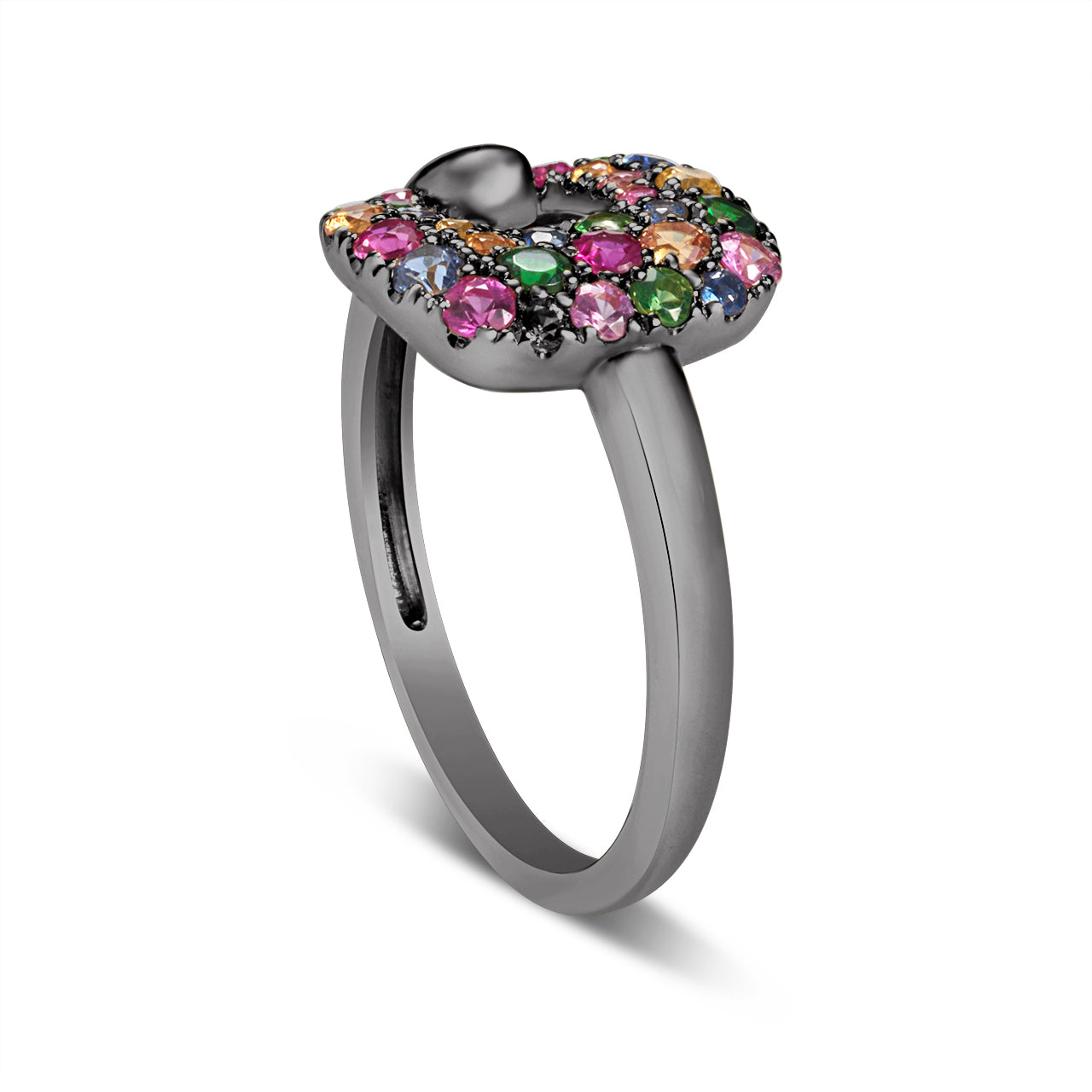 Rainbow Sapphire Cushion Ring