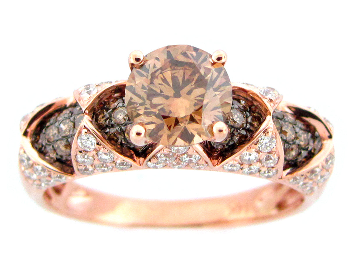 Brown White Diamond Ring, 14kr (N)