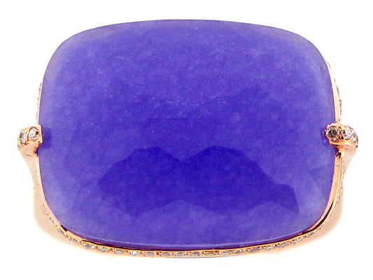 LAVENDER JADE & DIAMOND RING, 14KR (R/N)