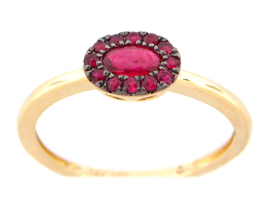 RUBY OVAL RING, 14KY (H)