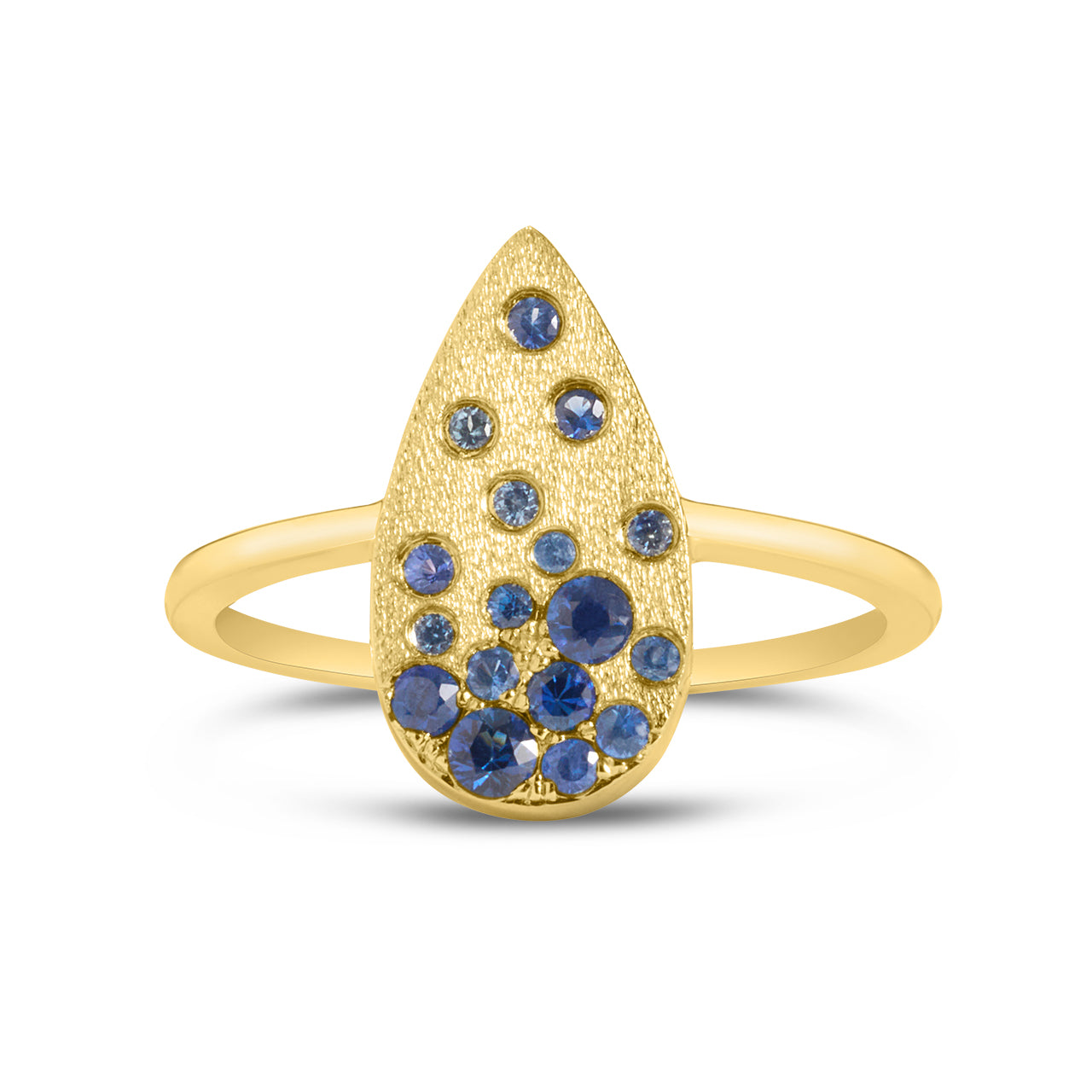 Sapphire Confetti Pear Ring