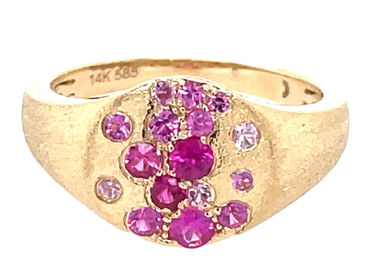 PINK SAPPHIRE & RUBY FLUSH RING