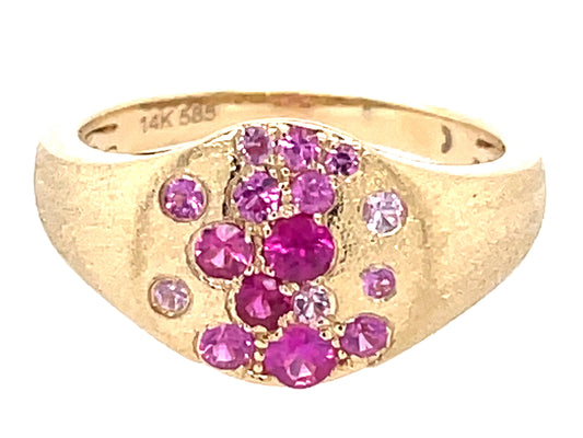 PINK SAPPHIRE & RUBY FLUSH RING