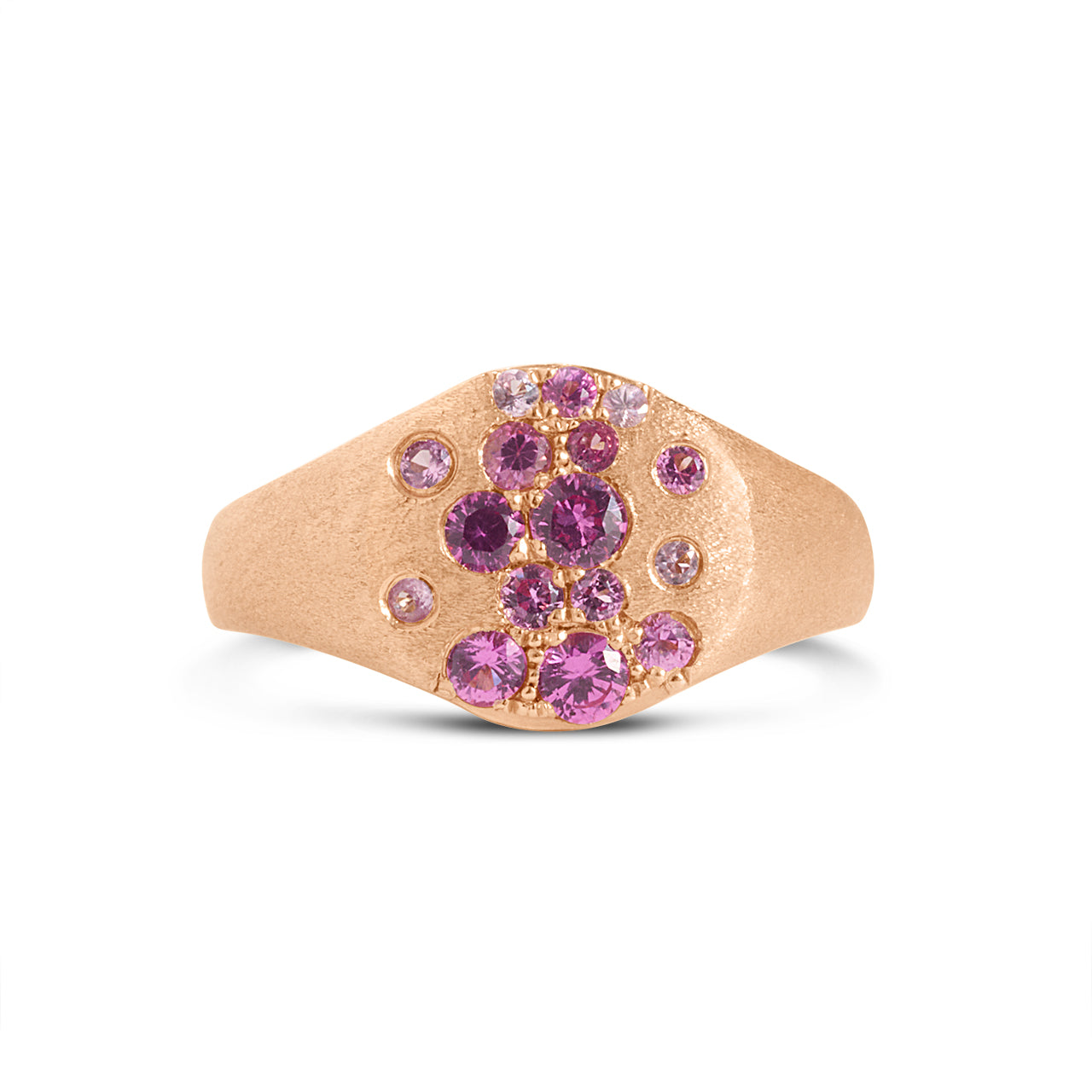 Pink Sapphire & Ruby Confetti Signet Ring